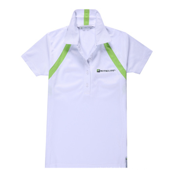 Белая 100% полиэстер Quick Dry Fit Polo / Golf Shirt